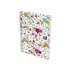 Oxford Floral - Carnet de notes à spirale - A6 - 100 pages - petits carreaux