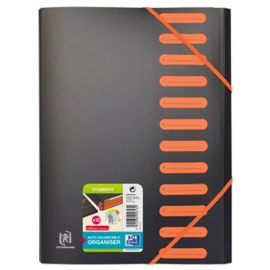 Oxford for Students - Trieur polypro 12 positions - disponible dans différentes couleurs