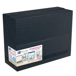 Oxford Harmonia - Boite All in box - Dos 120 mm - Carte rigide rembordée et pelliculée - Disponible en 3 coloris : bleu pastel, vert amande et noir bleuté