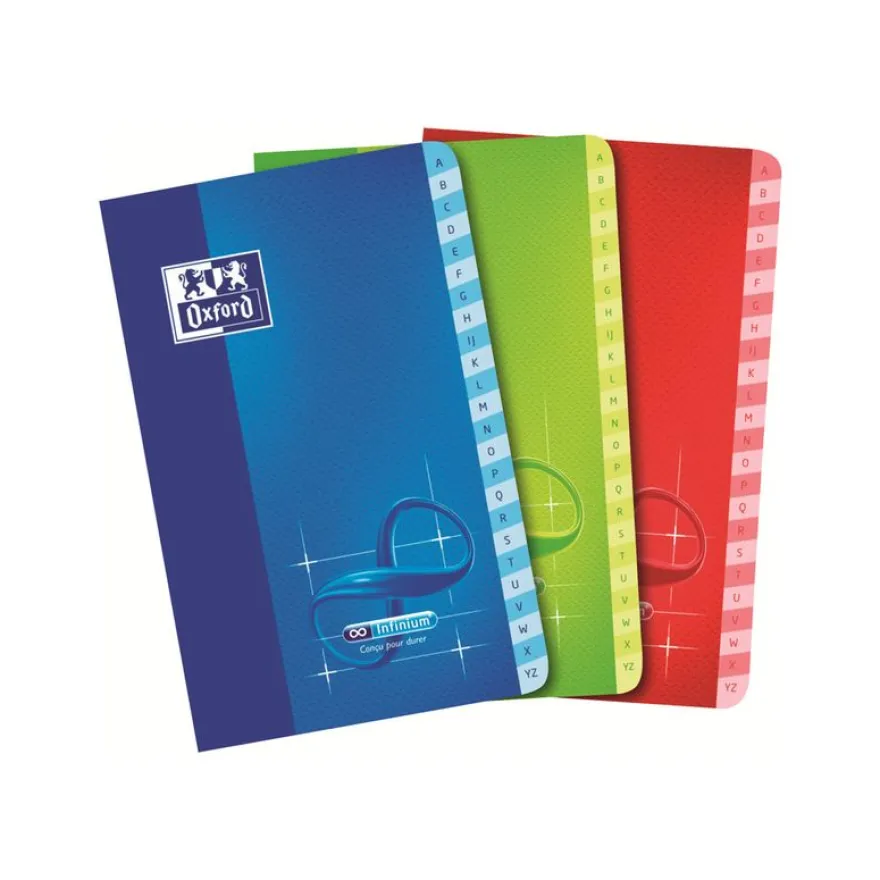 Oxford Infinium - Répertoire 11 x 17 cm - 96 pages - petits carreaux (5x5 mm) - disponible dans différentes couleurs