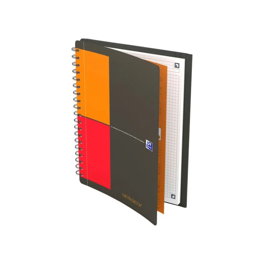Oxford Meetingbook - Cahier à spirale B5 - 160 pages - petits carreaux (5x5 mm)