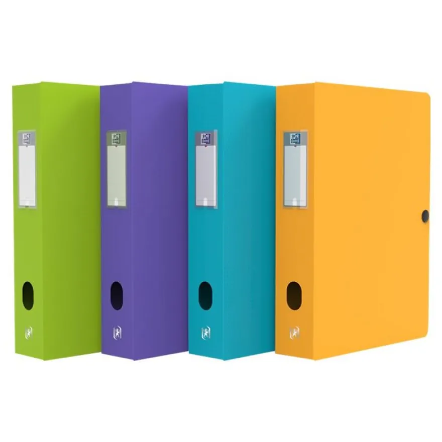 Oxford Memphis - Boîte de classement plastique - dos 80 mm - disponible dans différentes couleurs pastels
