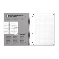 Oxford Notebook - Cahier à reliure intégrale - reliure à anneaux métalliques - A4+ - 80 feuilles / 160 pages - petits carreaux (5x5 mm) couleurs assorties