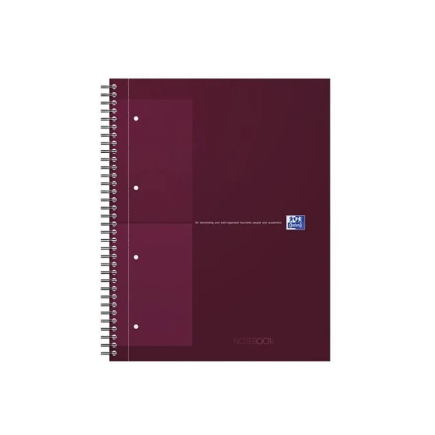 Oxford Notebook - Cahier à reliure intégrale - reliure à anneaux métalliques - A4+ - 80 feuilles / 160 pages - petits carreaux (5x5 mm) couleurs assorties