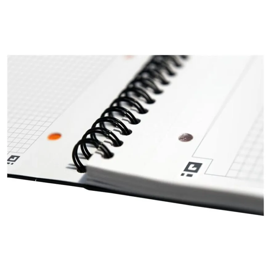 Oxford Notebook - Cahier à spirale A4 (21x29,7 cm) - 160 pages - petits carreaux (5x5 mm) - perforé