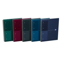 Oxford Notebook - Cahier à reliure intégrale - reliure à anneaux métalliques - A4+ - 80 feuilles / 160 pages - ligné (6 mm) - couleurs assorties