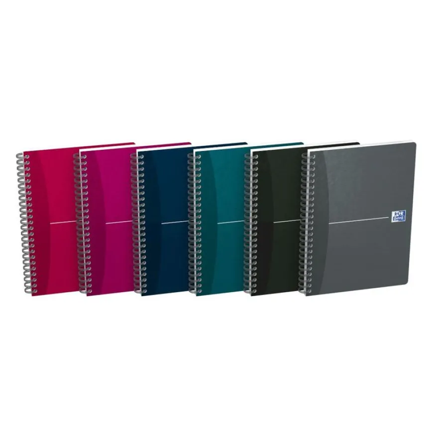Oxford Office Essentials - Cahier à spirale A5 - 100 pages - petits carreaux (5x5 mm) - disponible dans différentes couleurs