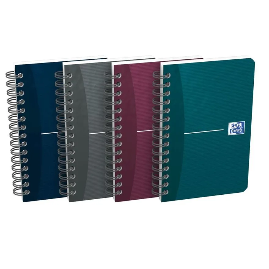 Oxford Office Essentials - Carnet à spirale 9 x 14 cm - 180 pages - petits carreaux (5x5 mm) - disponible dans différentes couleurs