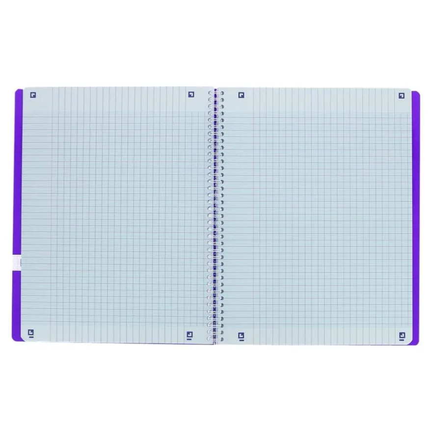 Oxford Openflex - Cahier polypro à spirale 24 x 32 cm - 180 pages - grands carreaux (Seyes) - disponible dans différentes couleurs