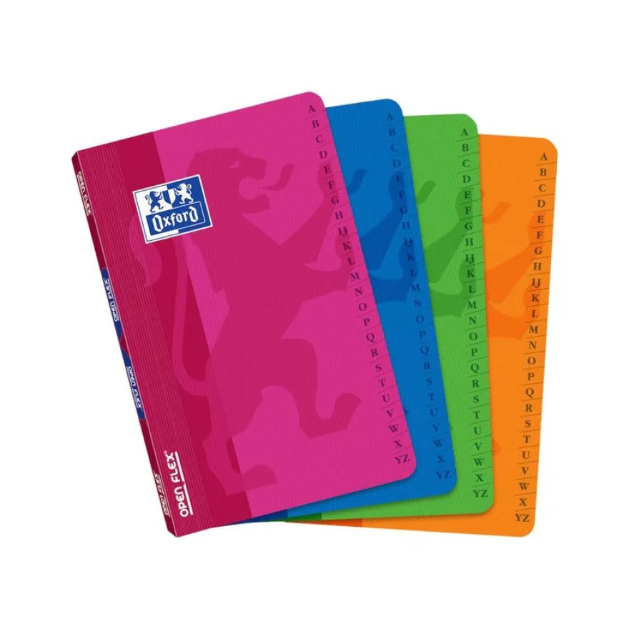 Oxford OpenFlex - Répertoire 11 x 17 cm - 96 pages - petits carreaux (5x5 mm) - disponible dans différentes couleurs