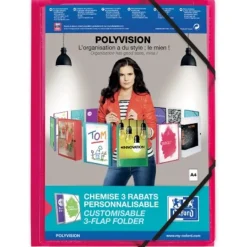 Oxford Polyvision - Chemise personnalisable à rabats - A4 - disponibles dans différentes couleurs translucides