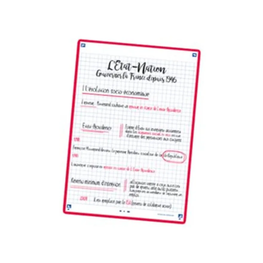 Oxford REVISION 2.0 - Pack de 32 Fiches Bristol Scribzee - 14,8 x 21 cm - petits carreaux - perforées - couleurs assorties