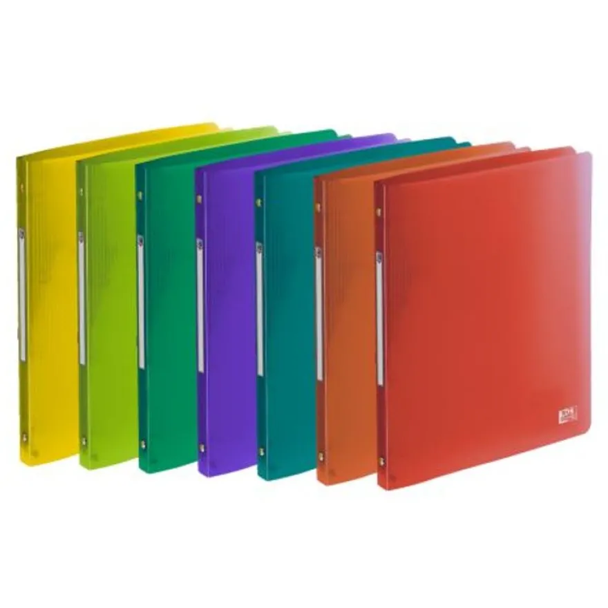 Oxford School Life - Classeur 4 anneaux - Dos 20 mm - A4 - pour 100 feuilles - disponible dans différentes couleurs translucides