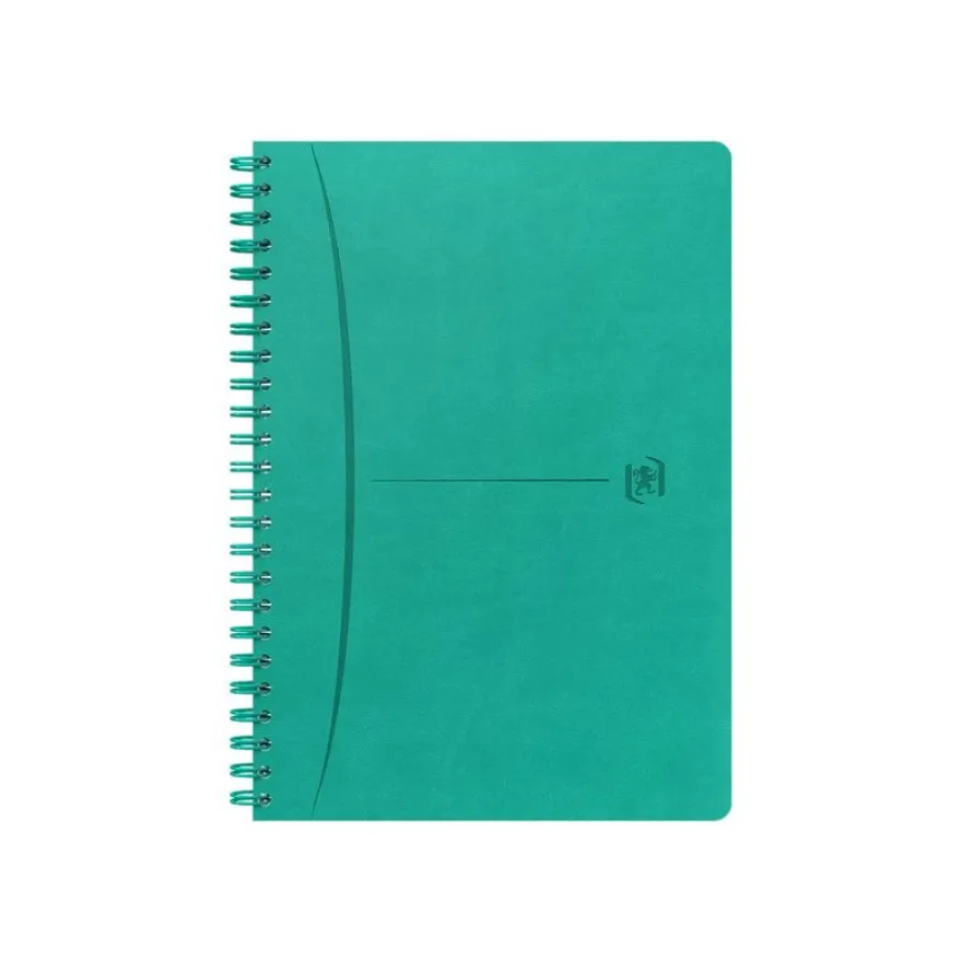 Oxford Signature - Cahier à spirale A5 - 160 pages - petits carreaux - turquoise