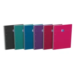 Oxford Smart - Cahier à spirale A4 (23 x 29.7) - 160 pages - petits carreaux (5x5 mm) - 4 trous - Optik P - disponible dans différentes couleurs intense