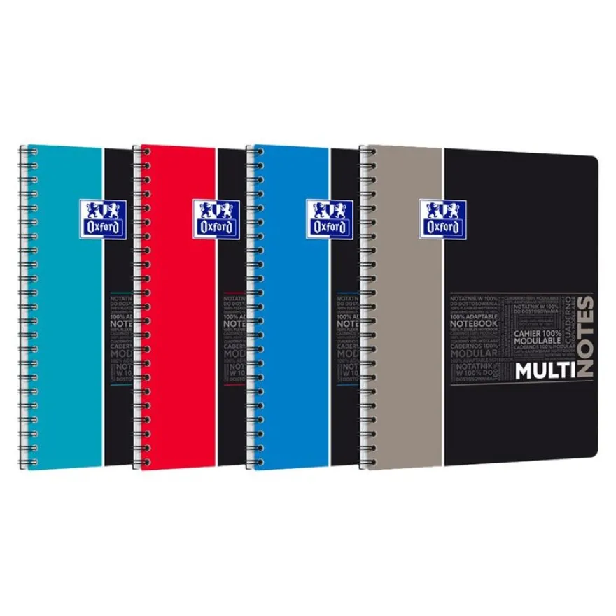 Oxford Student Multinotes - Cahier à spirales A4+ - 160 pages - feuilles perforées détachables - grands carreaux (Seyes)
