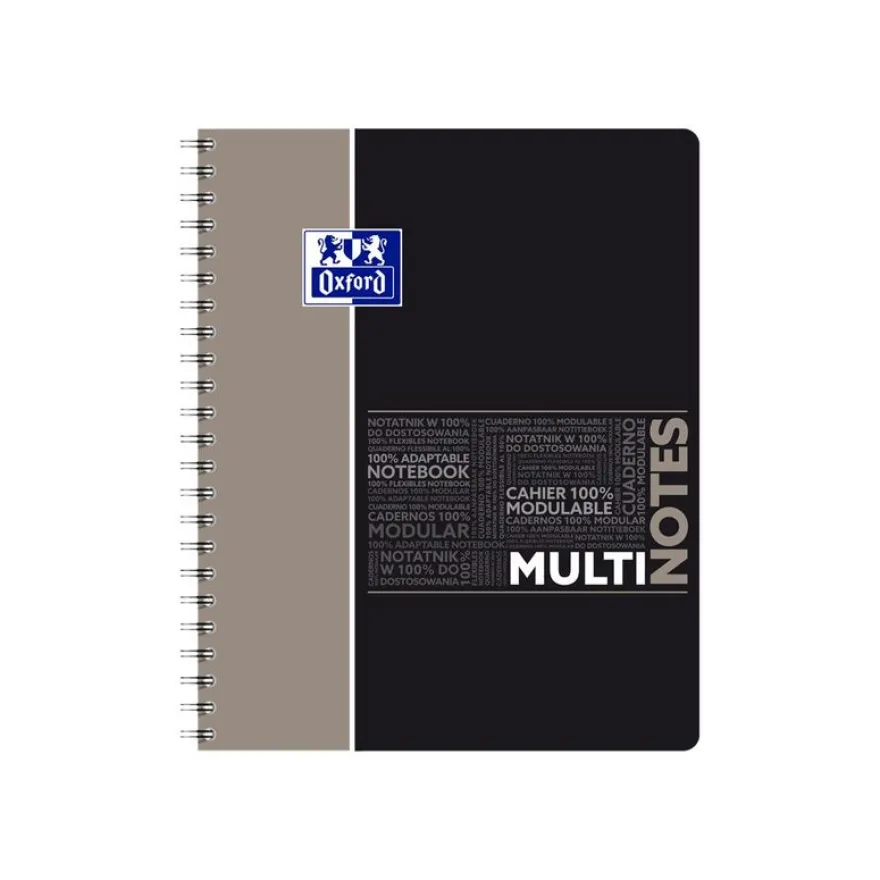 Oxford Student Multinotes - Cahier à spirales A4+ - 160 pages - feuilles perforées détachables - grands carreaux (Seyes)