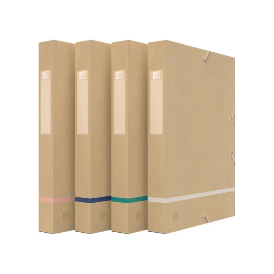 Oxford Touareg - Boîte de classement kraft - dos 40 mm - disponible dans différentes couleurs