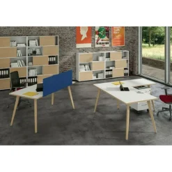 Panneau acoustique avec patine de fixation blanche - L140 x 40 cm - Bleu