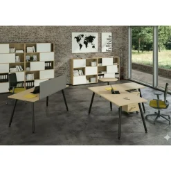 Panneau acoustique avec patine de fixation blanche - L120 x 40 cm - Gris