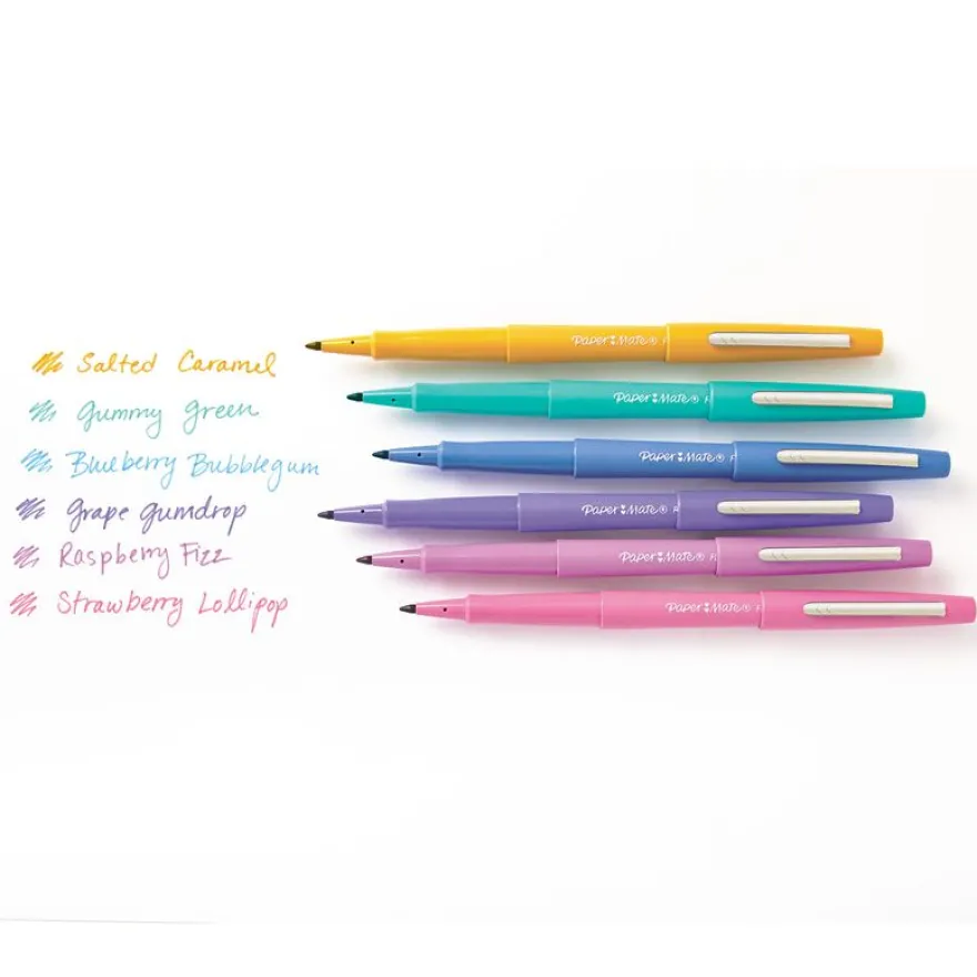 Paper Mate Flair Candy Pop - Pack de 16 feutres pointe moyenne - couleurs assorties