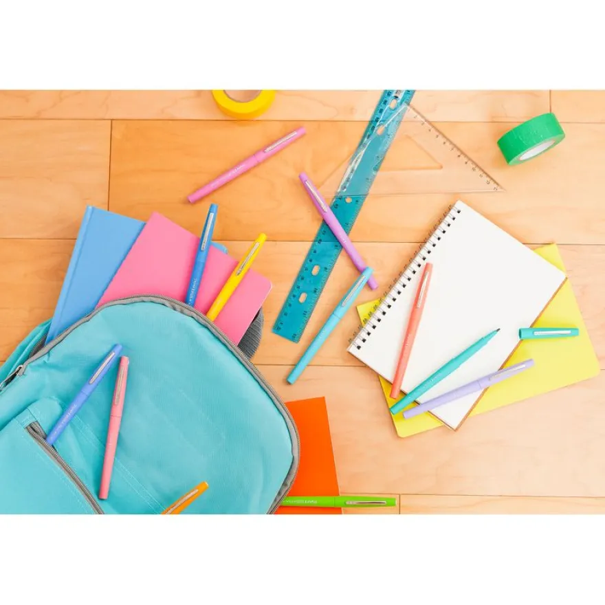 Paper Mate Flair Retro Wave - Pack de 16 feutres pointe moyenne - couleurs assorties - différents modèles disponibles