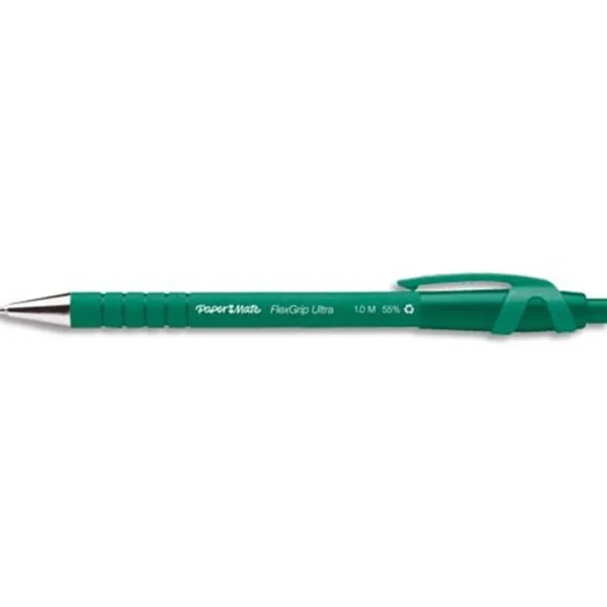 Paper Mate FlexGrip ultra - Stylo à bille - vert - 1 mm - rétractable