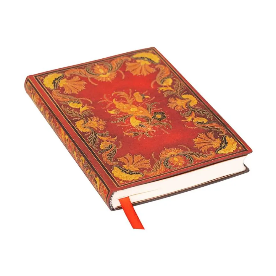 Paperblanks Flexis Fiammetta - Journal - 175 x 225 mm - 88 feuilles / 176 pages - ligné - Baroque - couverture rouge - papier
