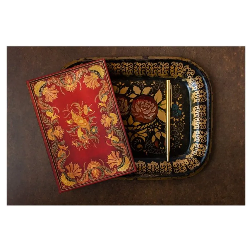 Paperblanks Flexis Fiammetta - Journal - 175 x 225 mm - 88 feuilles / 176 pages - ligné - Baroque - couverture rouge - papier