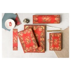 Paperblanks Flexis Fiammetta - Journal - 120 x 175 mm - 88 feuilles / 176 pages - ligné - Baroque - couverture rouge - papier