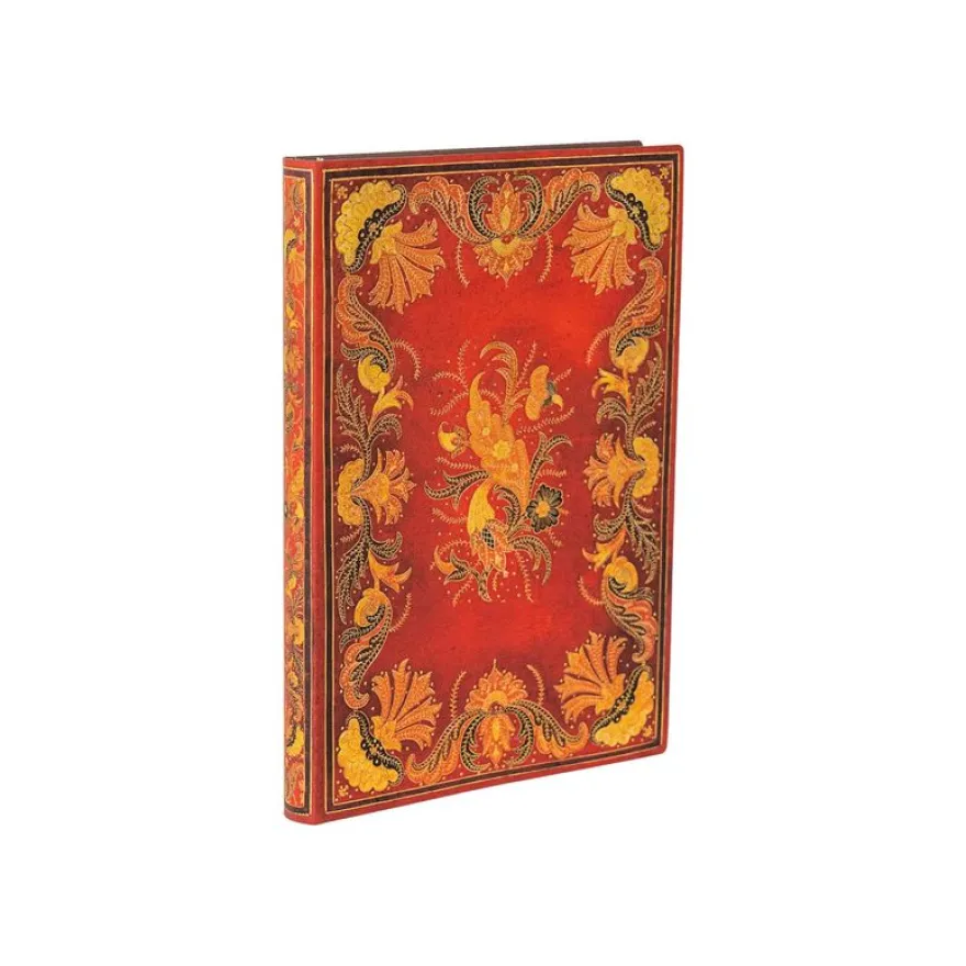 Paperblanks Flexis Fiammetta - Journal - 120 x 175 mm - 88 feuilles / 176 pages - ligné - Baroque - couverture rouge - papier
