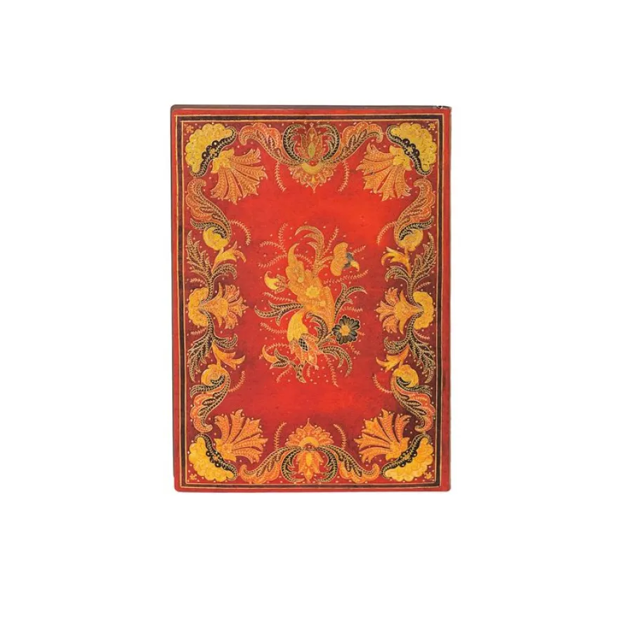 Paperblanks Flexis Fiammetta - Journal - 120 x 175 mm - 88 feuilles / 176 pages - ligné - Baroque - couverture rouge - papier