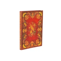 Paperblanks Flexis Fiammetta - Journal - 120 x 175 mm - 88 feuilles / 176 pages - ligné - Baroque - couverture rouge - papier