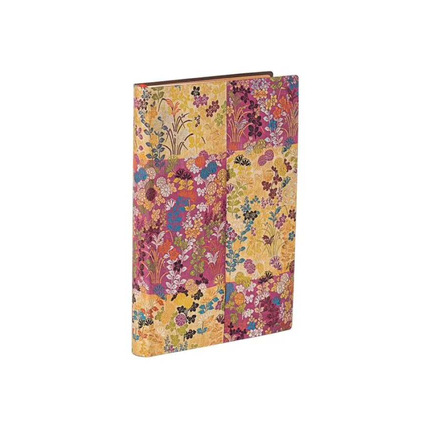 Paperblanks Flexis Japanese Kimono - Cahier de notes - reliure piquée - mini - 90 x 140 mm - 104 feuilles / 208 pages - ligné - kara-ori - rose