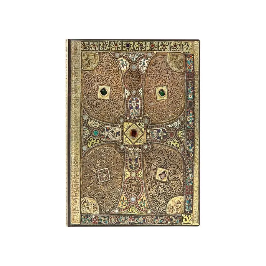 Paperblanks Flexis Lindau Gospels - Cahier de notes - reliure piquée - midi - 130 x 180 mm - 88 feuilles / 176 pages - ligné - beige - papier
