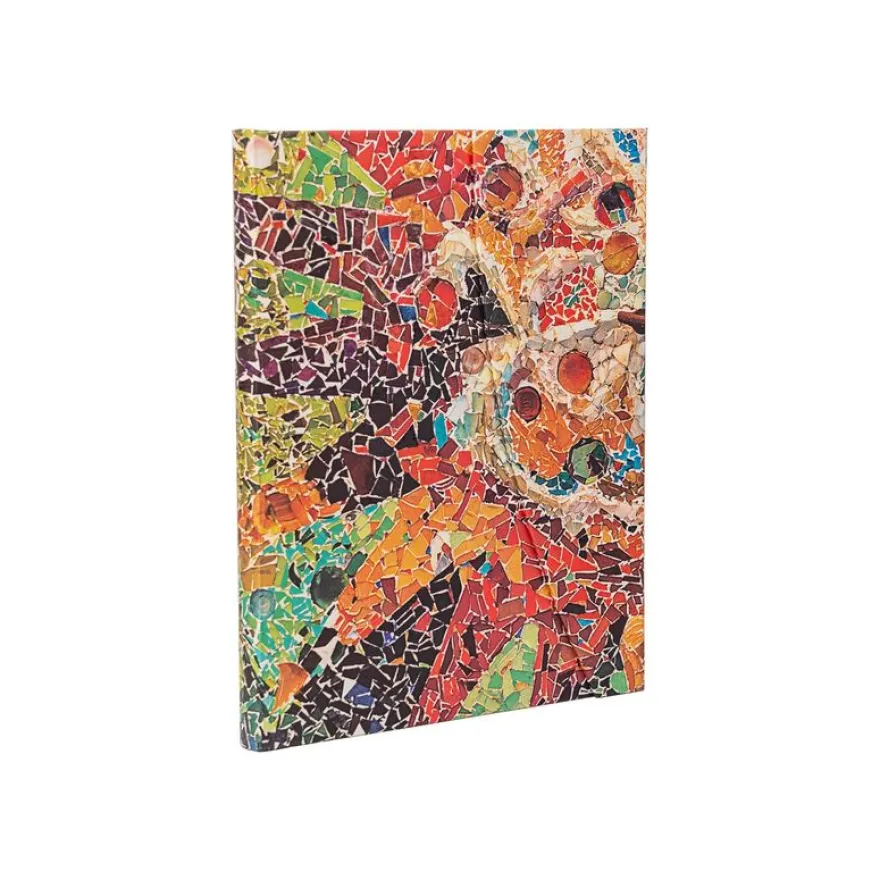 PAPERBLANKS GAUDI'S MOSAICS - Carnet couverture rigide - ultra 180 x 230 mm - 144 pages unies ivoire - Le Soleil de Gaudi orange