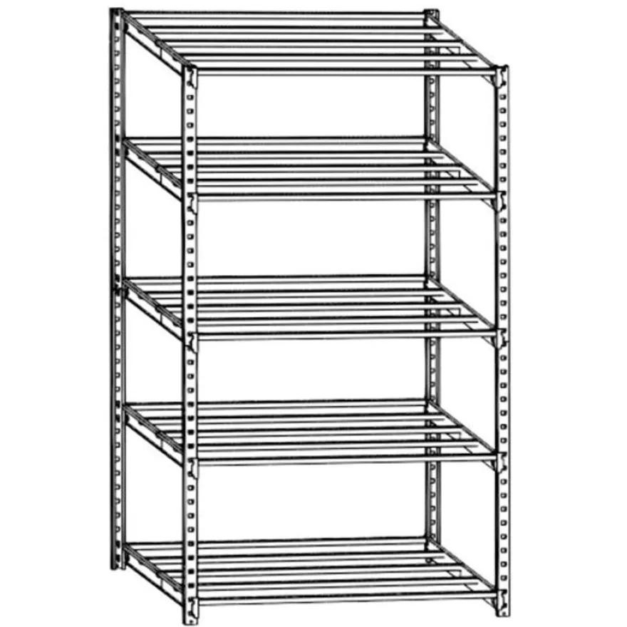 Paperflow Rang'Eco - Rack à étagère double accès - élément de départ 5 niveaux - 100 x 200 x 68 cm