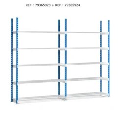 Paperflow Rang'Eco - Rack à étagère - élément suivant 5 niveaux - 100 x 200 x 34 cm