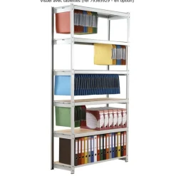 Paperflow Rang'Eco - Rack à étagère pour dossiers suspendus - élément départ 6 niveaux - 125 x 195 x 37 cm
