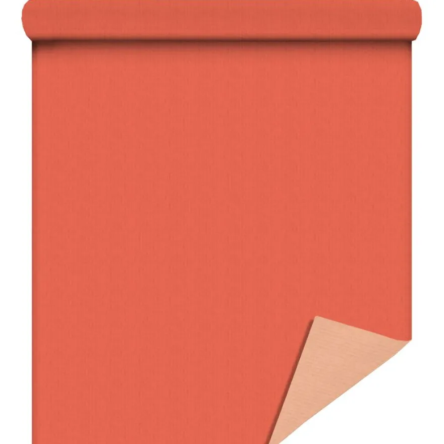Papier cadeau kraft duo corail/pêche 70 cm x 40 m