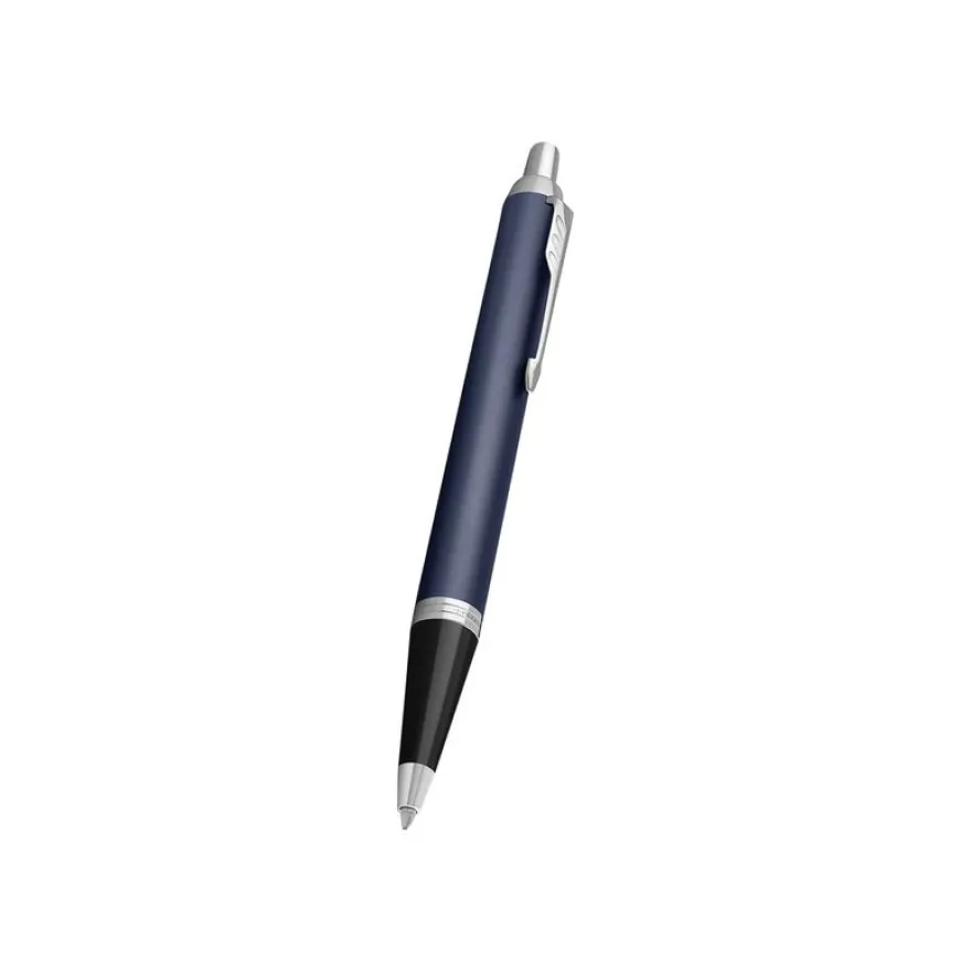 Parker IM - Stylo à bille bleu/argent - encre bleue