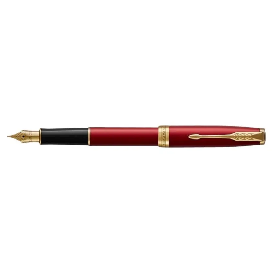 Parker Sonnet - Stylo plume rouge laqué - pointe moyenne