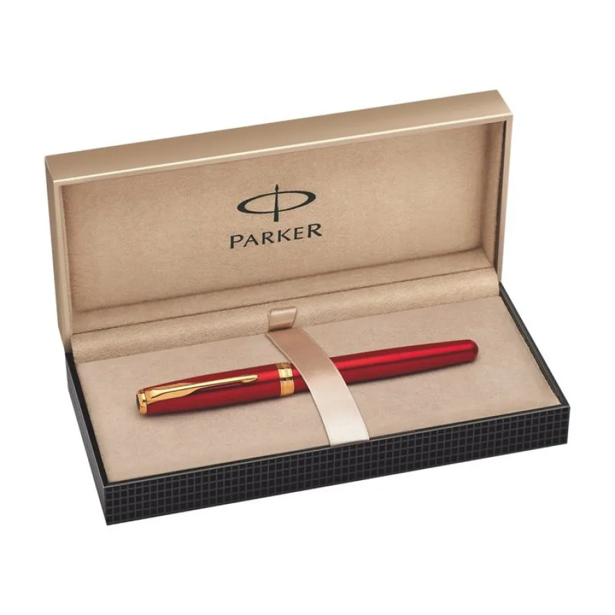 Parker Sonnet - Stylo plume rouge laqué - pointe moyenne