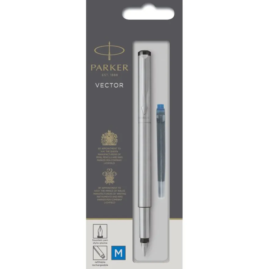 Parker Vector - Stylo plume + 1 cartouche - acier