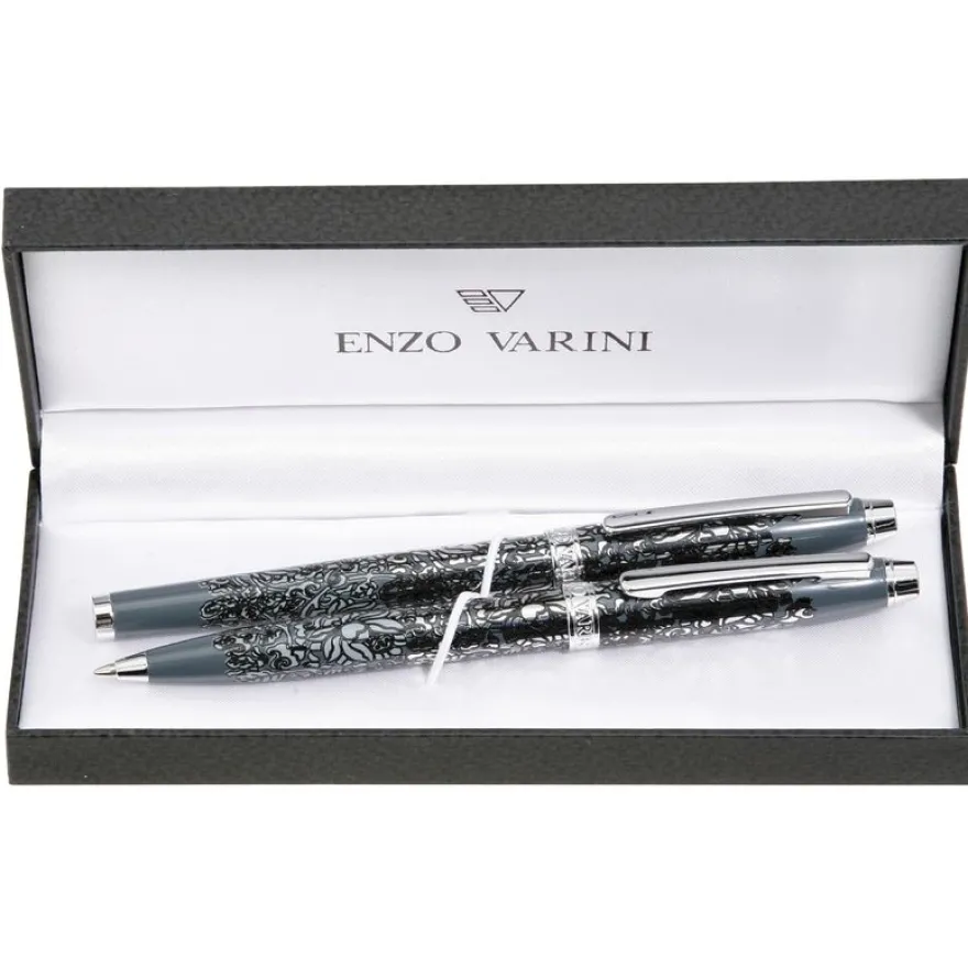 Parure bille + plume ENZO VARINI "Palazzo Greek Têtes" coloris rose & violet