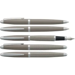 Parure plume + bille HECHTER PARIS "Alliance Rayures" coloris gris