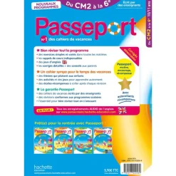 Passeport - Du CM2 à la 6ème 10/11 ans - Cahier de vacances