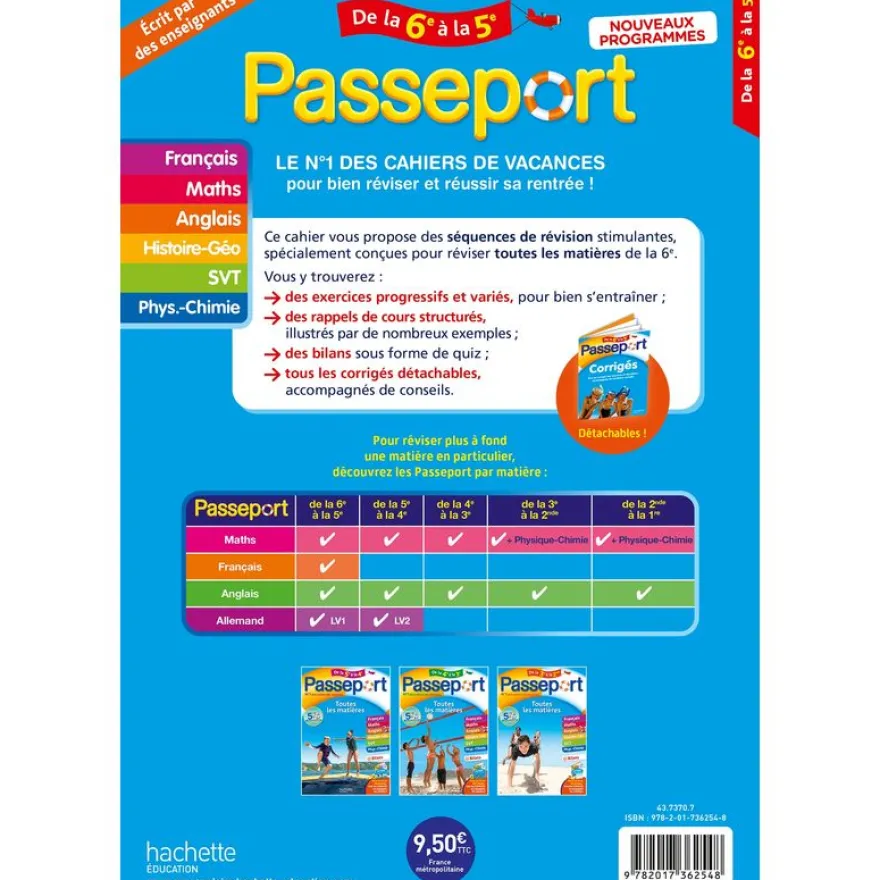 Passeport - Toutes les matières - De la 6e à la 5e - Cahier de vacances