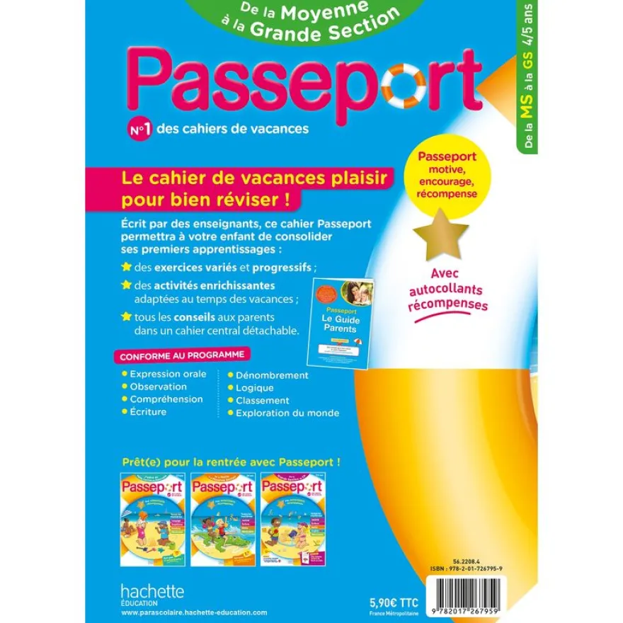 Passeport Maternelle - De la Moyenne Section à la Grande Section (4-5 ans) - Cahier de vacances