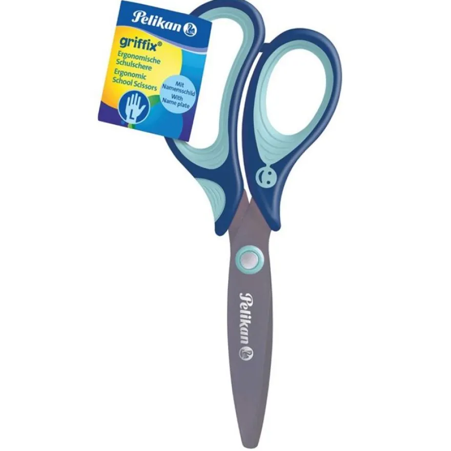 Pelikan - Ciseaux écolier Griffix - bleu - gaucher - 14 cm